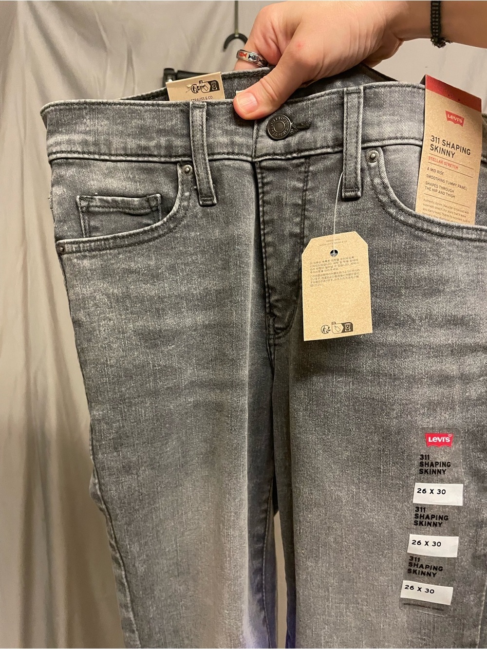 NWT Levi's 311 Shaping Skinny Women's Gray Skinny Jeans - Faded Charcoal - Picture 8 of 9